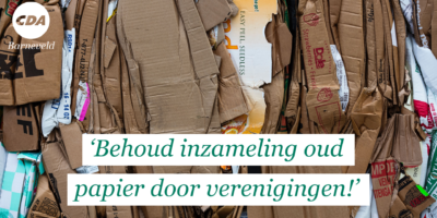 Schriftelijke vragen oud papierinzameling verenigingen